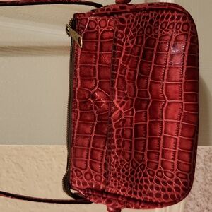 Patricia Nash Embossed Red Leather Crossbody Bag EUC